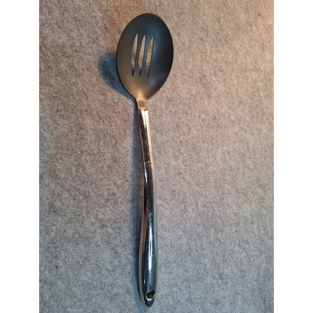 SILVERSTONE  12 Inch Metal/stainless Cooking Spoon 3 Slotted Egonomic